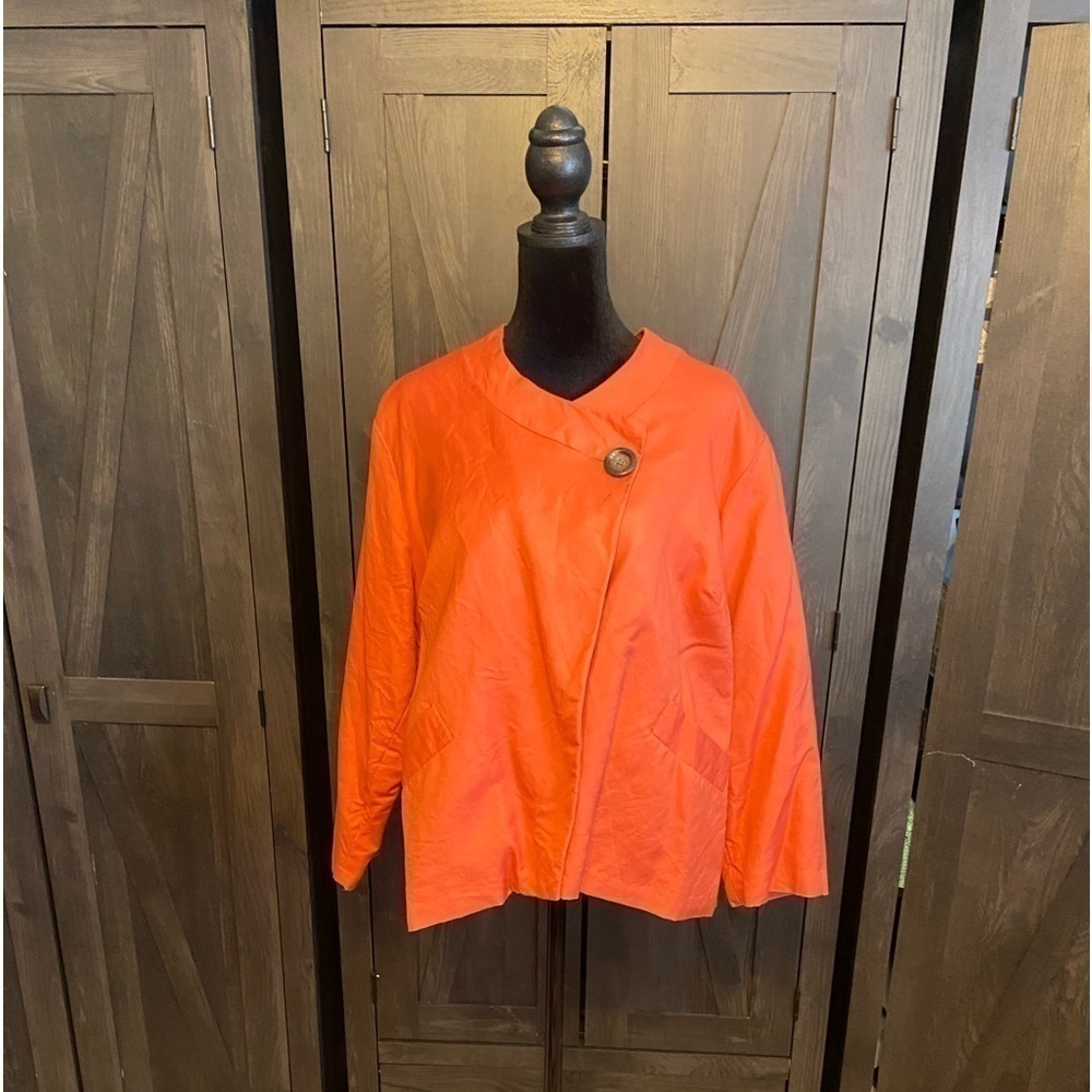 Jessica London Burnt Orange Pumpkin Wrap Swing Jacket 18W
